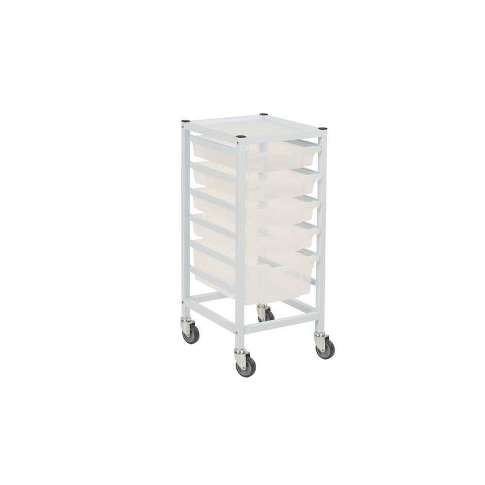 Single Column Compact Medical Trolley Set with Antimicrobial protection-Gratnells-Plastic Box Shop