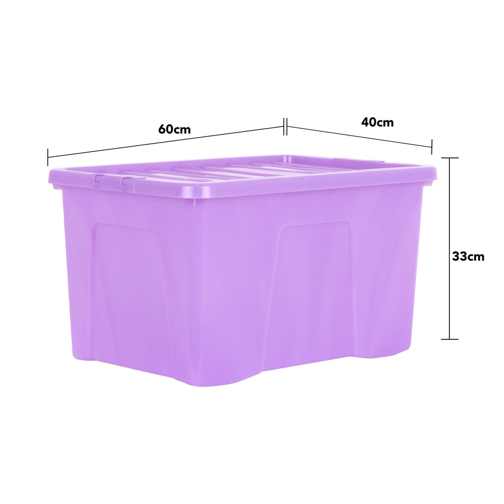 Wham Crystal Pack of 5 x 60L Sparkle Plastic Storage Boxes and Lids-Wham-Plastic Box Shop