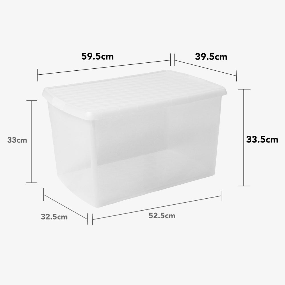 SINGLE - 62 Litre Wham Clip Plastic Storage Box with Lid 13.02-Wham-Clear-WMCL62CL-Plastic Box Shop