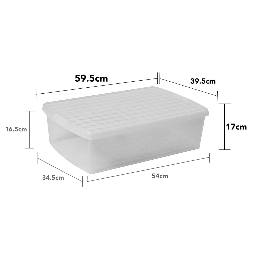 SINGLE - 30 Litre Wham Clip Plastic Storage Box with Lid 13.01-Wham-Clear-WMCL30CL-Plastic Box Shop