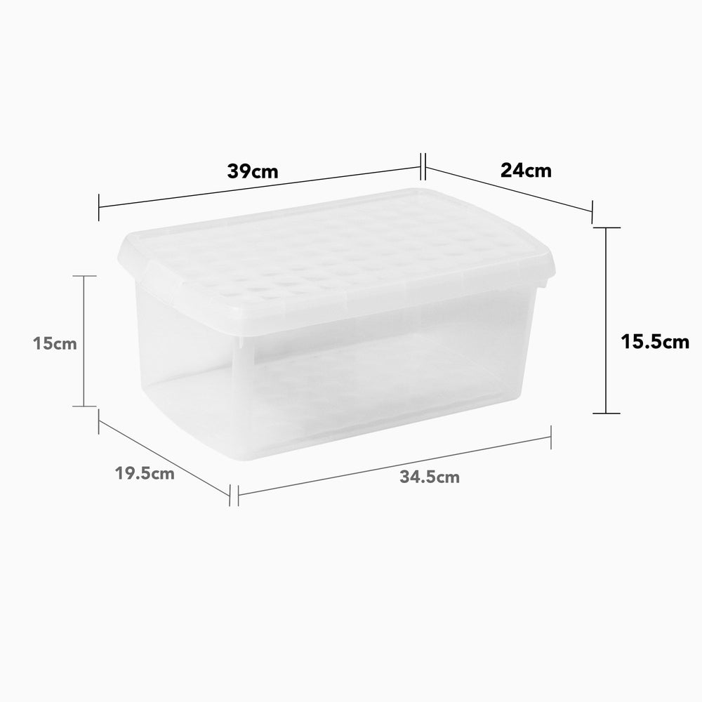 SINGLE - 10.5 Litre Wham Clip Plastic Box with Lid 6.02-Wham-Clear-WMCL10.5CL-Plastic Box Shop
