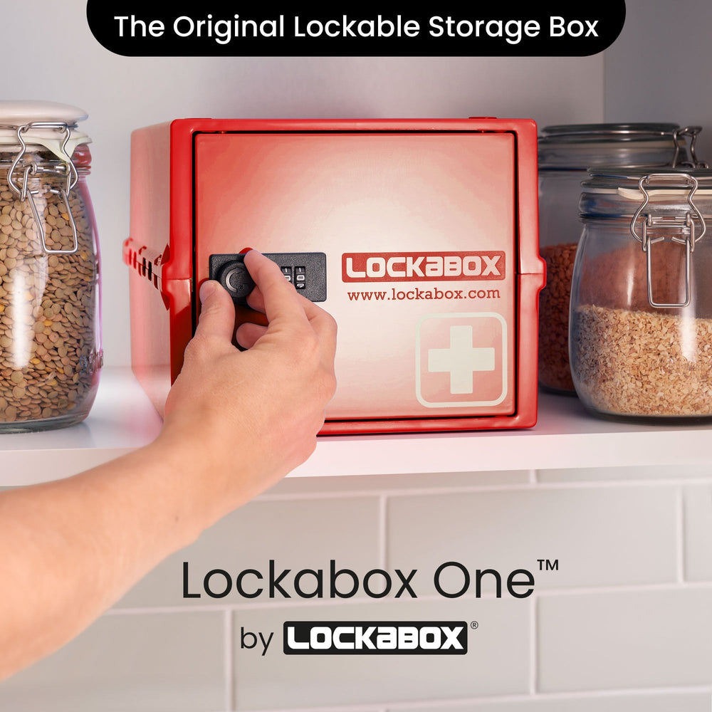10.5 Litre One Medi Secure Storage Box – Red – Lockabox-Lockabox®-Plastic Box Shop