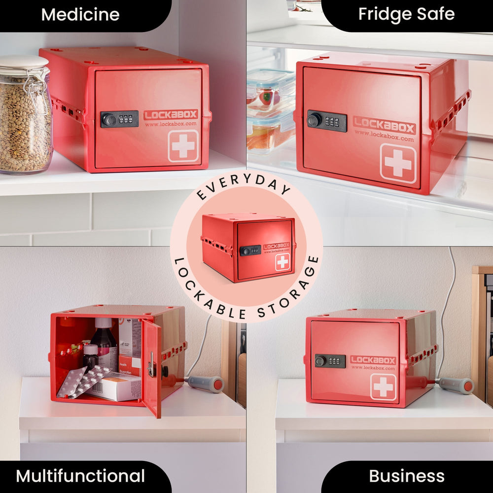 10.5 Litre One Medi Secure Storage Box – Red – Lockabox-Lockabox®-Plastic Box Shop