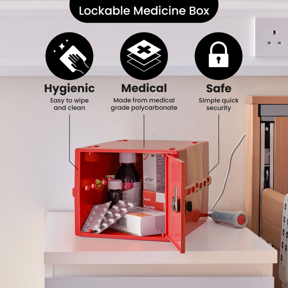 10.5 Litre One Medi Secure Storage Box – Red – Lockabox-Lockabox®-Plastic Box Shop