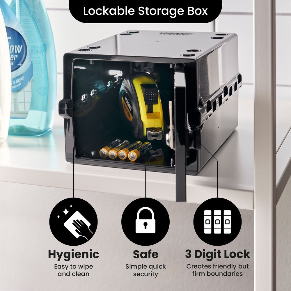 3 Litre Mini Jet Secure Storage Box – Black - Lockabox-Lockabox®-Plastic Box Shop