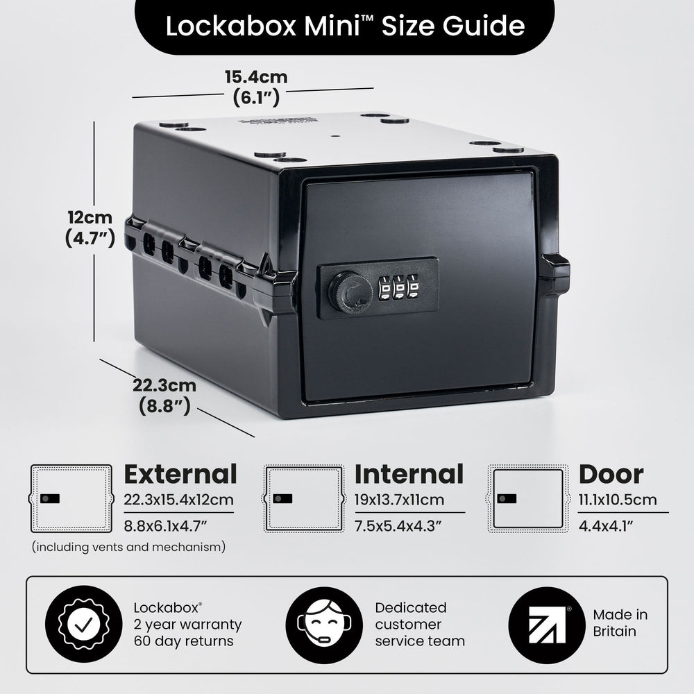3 Litre Mini Jet Secure Storage Box – Black - Lockabox-Lockabox®-Plastic Box Shop