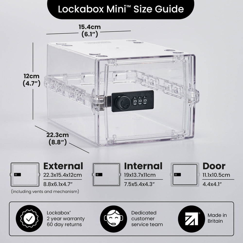 Mini Medi Secure Storage Box – Clear – Lockabox-Lockabox®-Plastic Box Shop