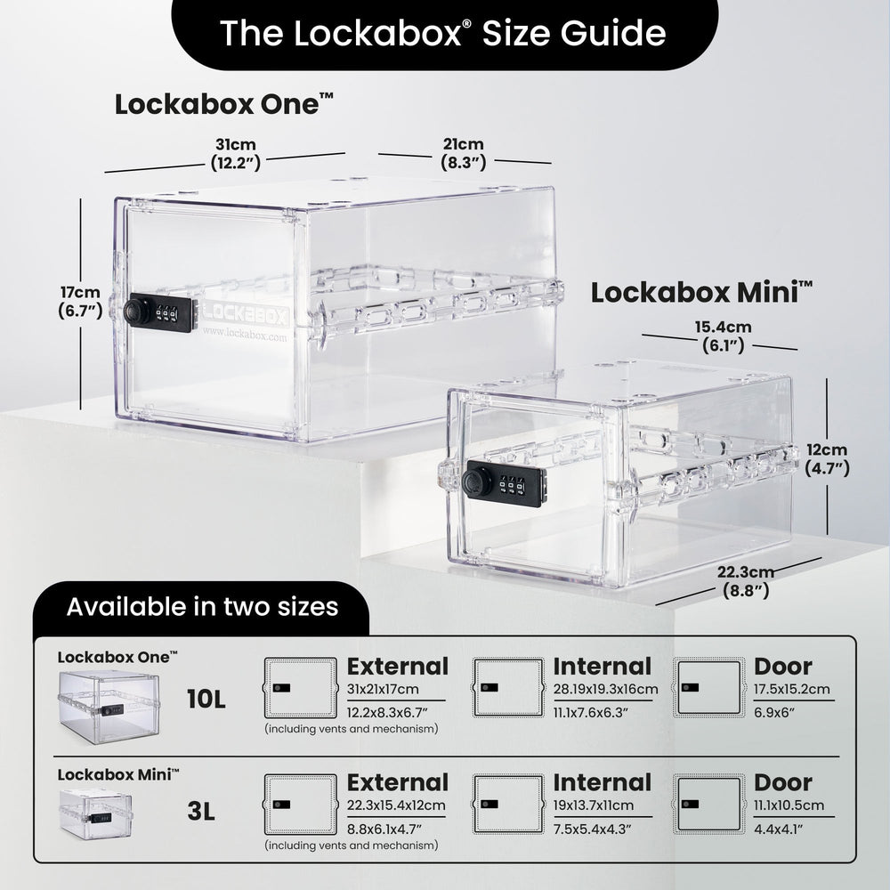 Mini Medi Secure Storage Box – Clear – Lockabox-Lockabox®-Plastic Box Shop