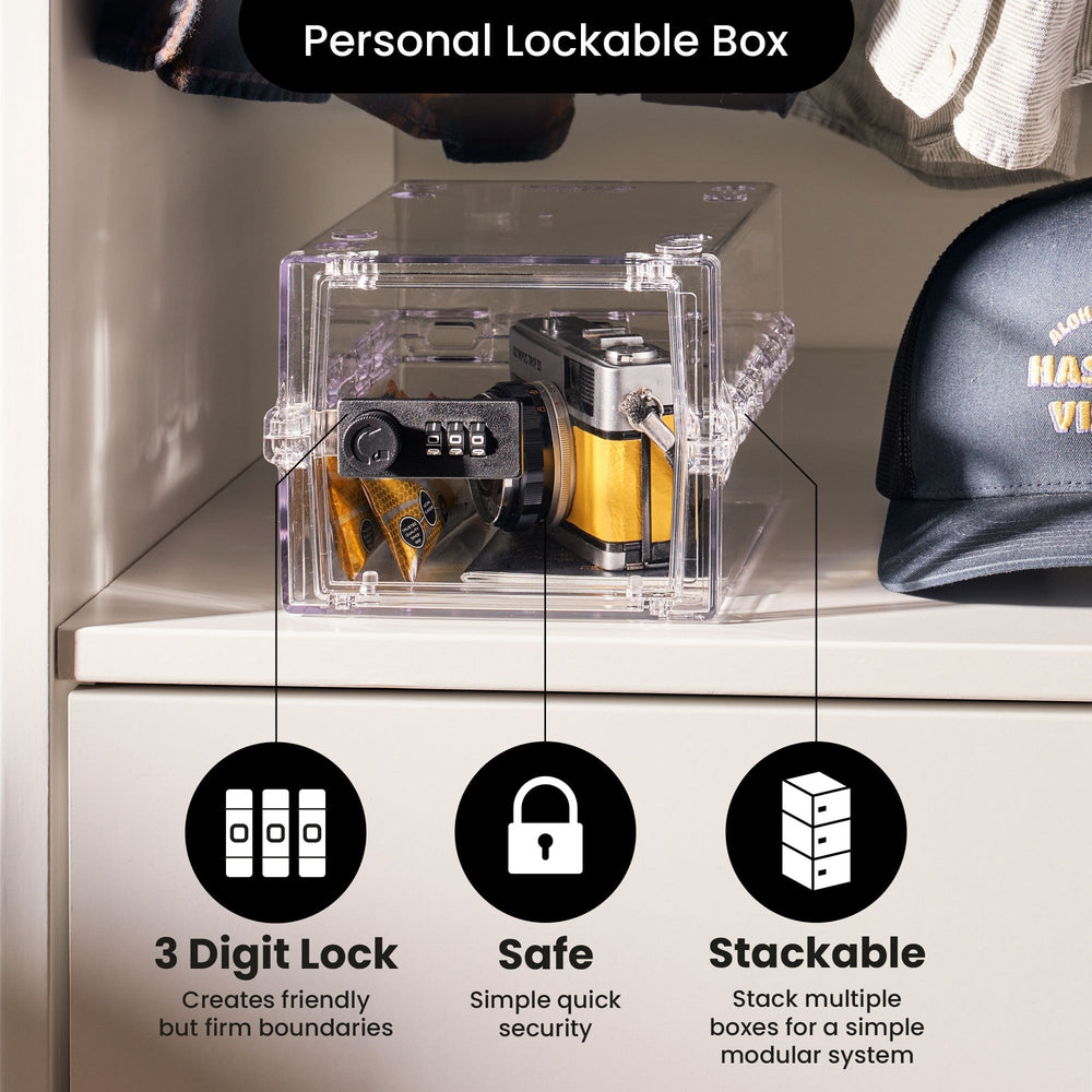 Mini Medi Secure Storage Box – Clear – Lockabox-Lockabox®-Plastic Box Shop