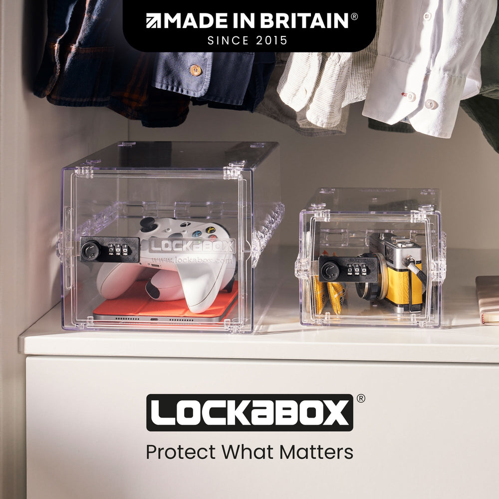 Mini Medi Secure Storage Box – Clear – Lockabox-Lockabox®-Plastic Box Shop