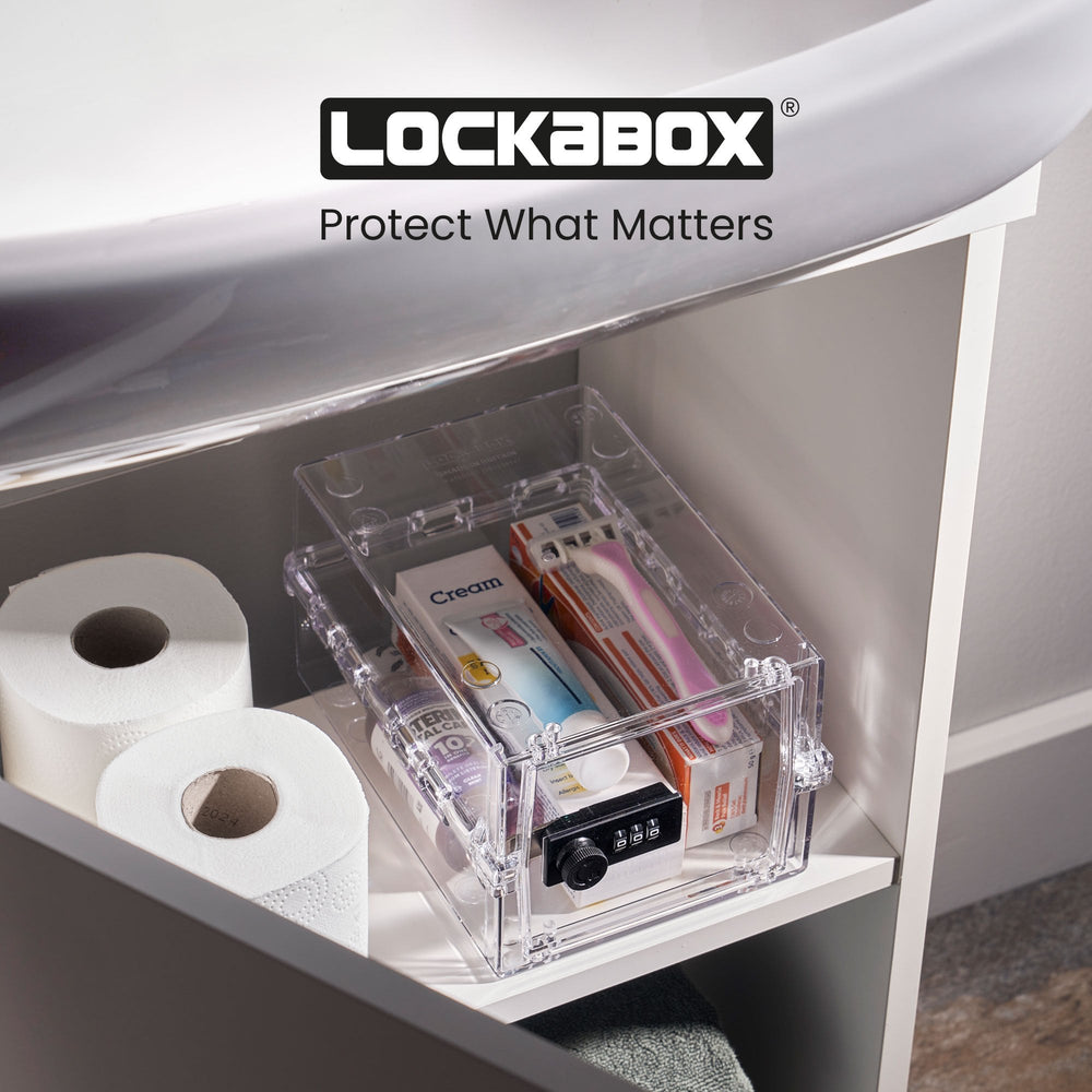 Mini Medi Secure Storage Box – Clear – Lockabox-Lockabox®-Plastic Box Shop