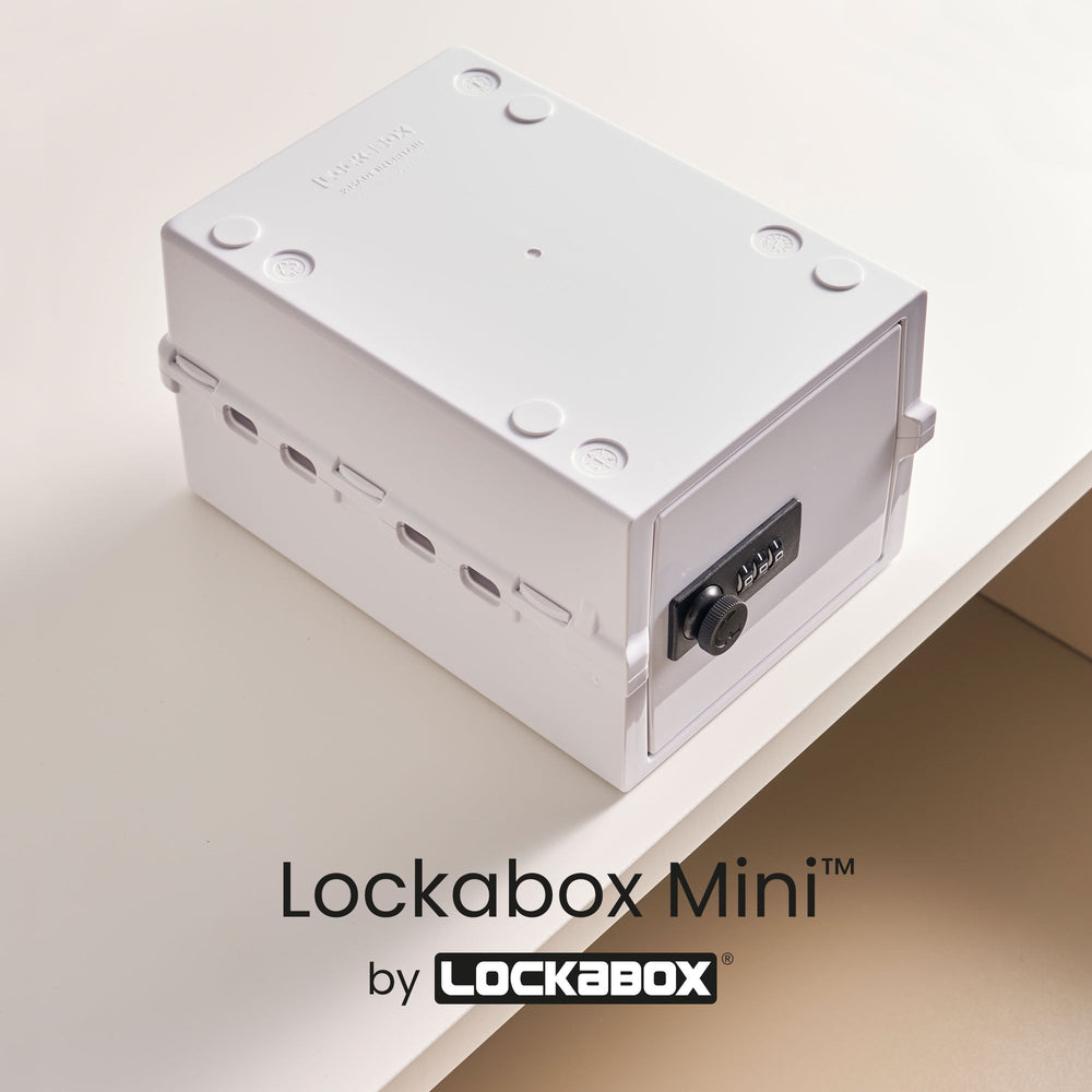 Mini Medi Secure Storage Box – White – Lockabox-Lockabox®-Plastic Box Shop