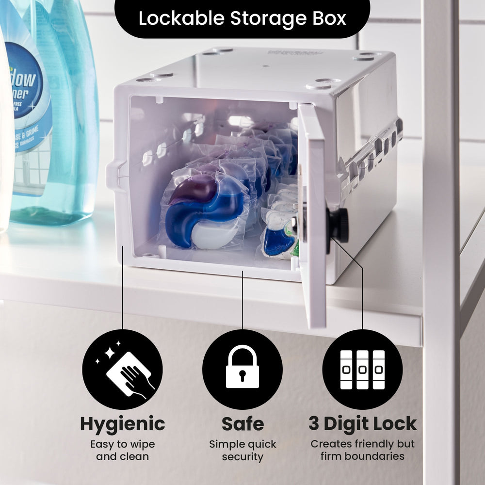 Mini Medi Secure Storage Box – White – Lockabox-Lockabox®-Plastic Box Shop