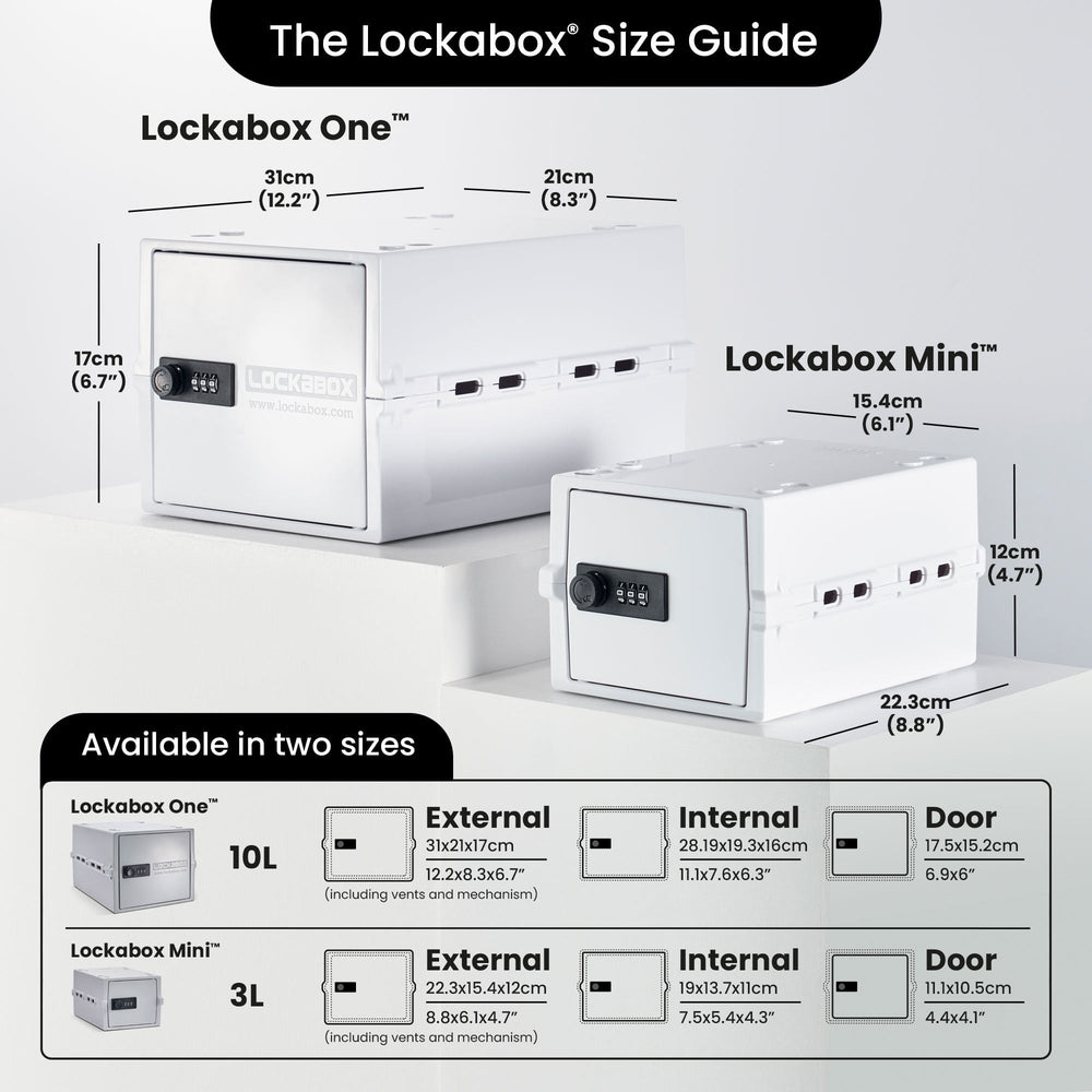 Mini Medi Secure Storage Box – White – Lockabox-Lockabox®-Plastic Box Shop