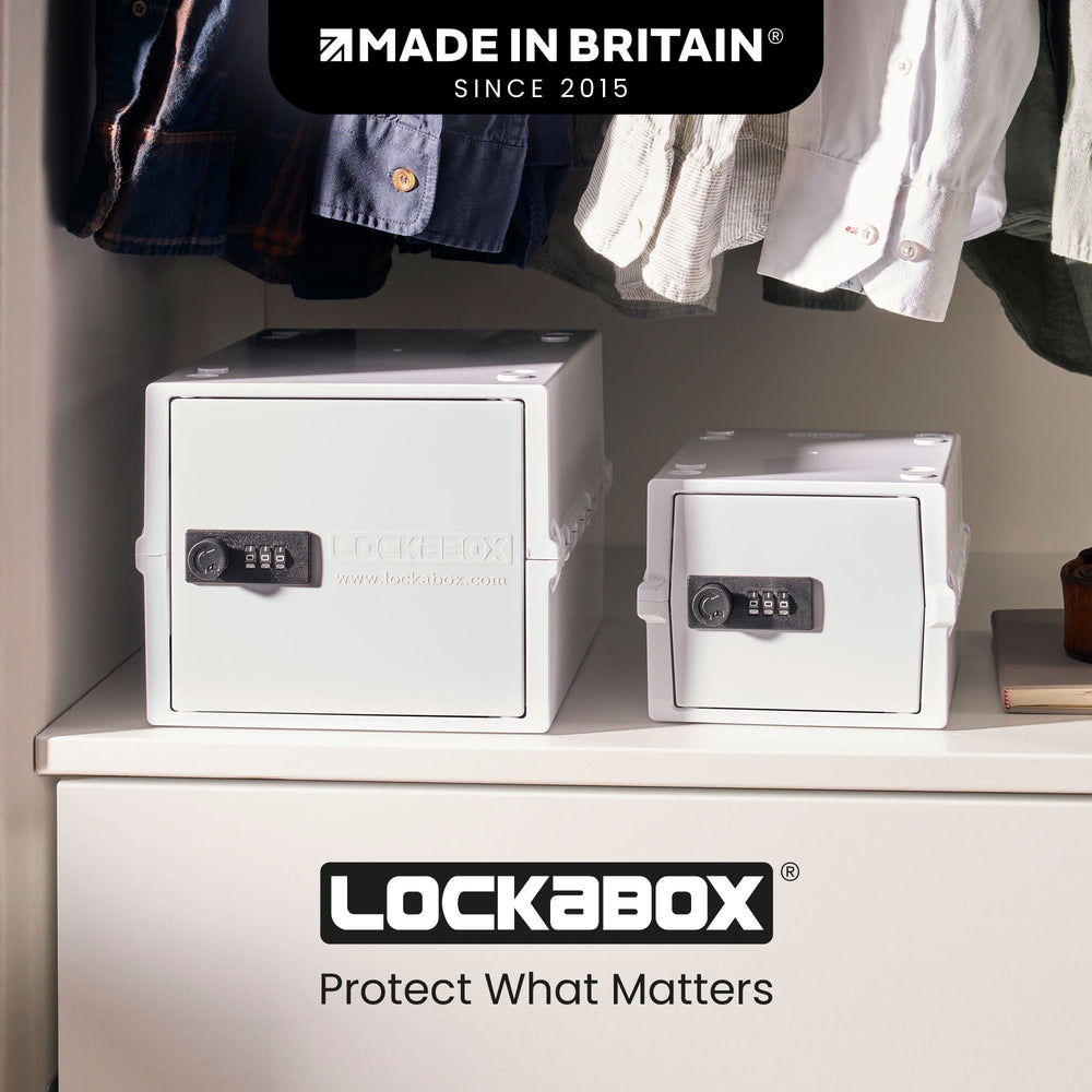 Mini Medi Secure Storage Box – White – Lockabox-Lockabox®-Plastic Box Shop