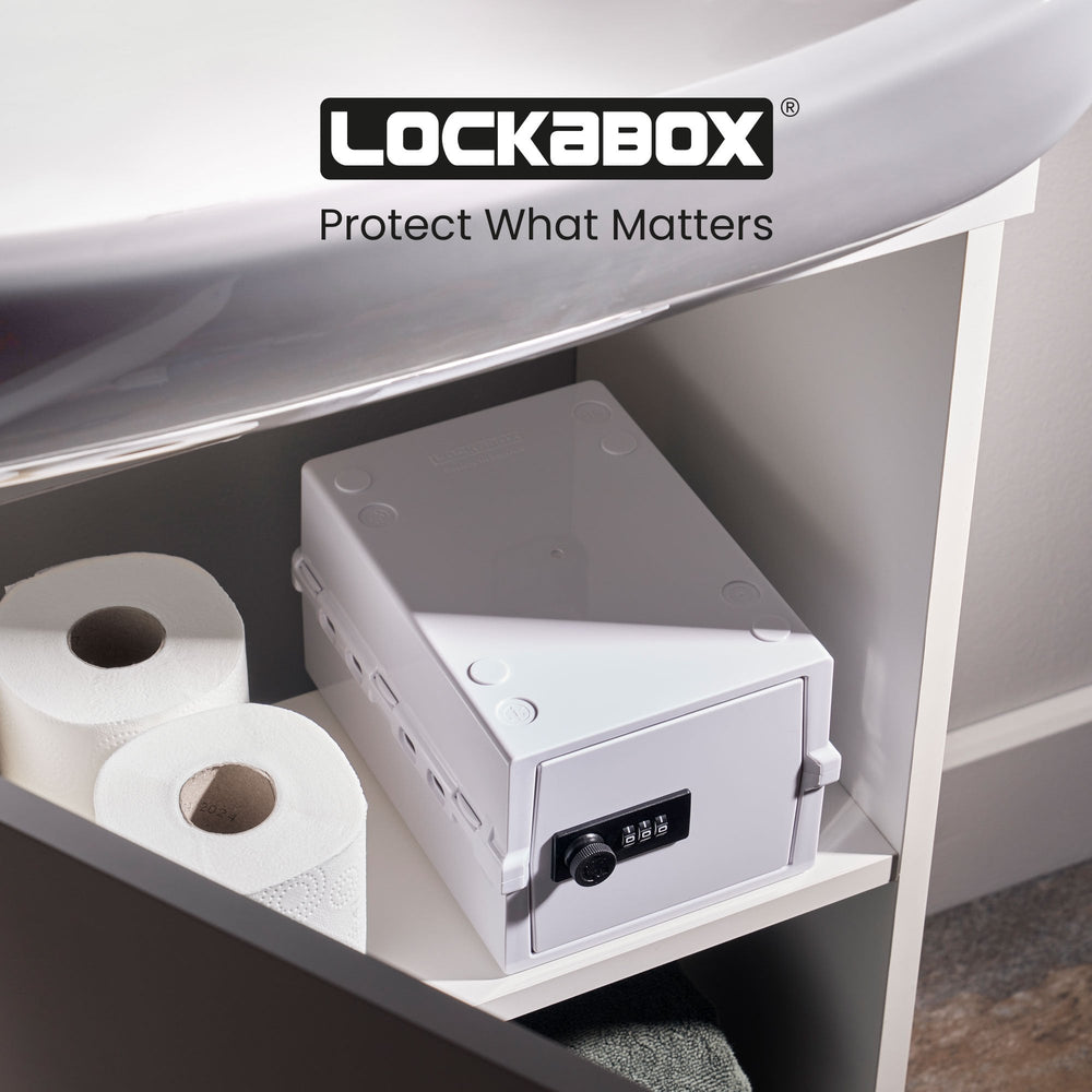 Mini Medi Secure Storage Box – White – Lockabox-Lockabox®-Plastic Box Shop