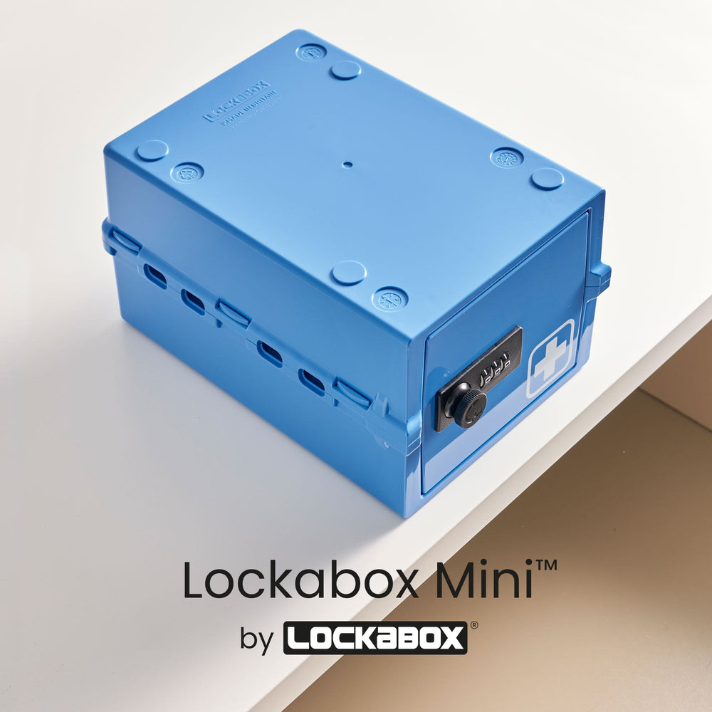 Mini Medi Secure Storage Box – Blue – Lockabox-Lockabox®-Plastic Box Shop
