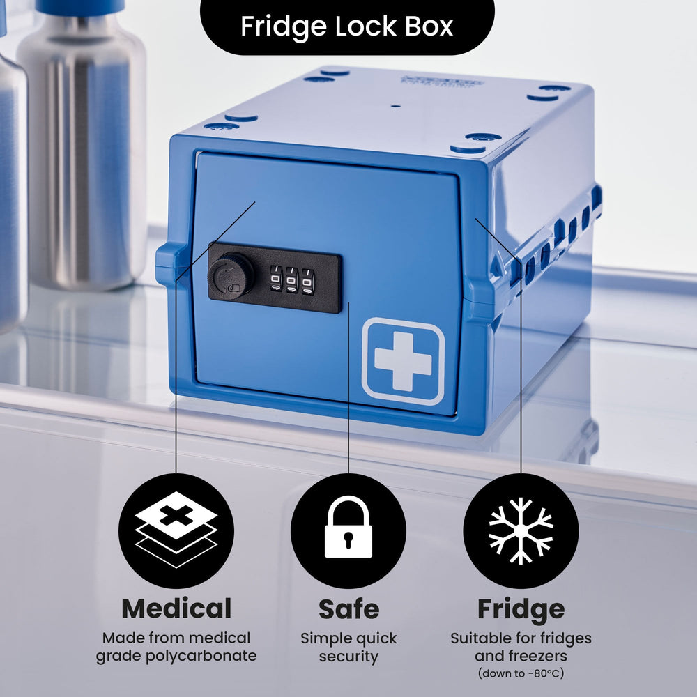 Mini Medi Secure Storage Box – Blue – Lockabox-Lockabox®-Plastic Box Shop