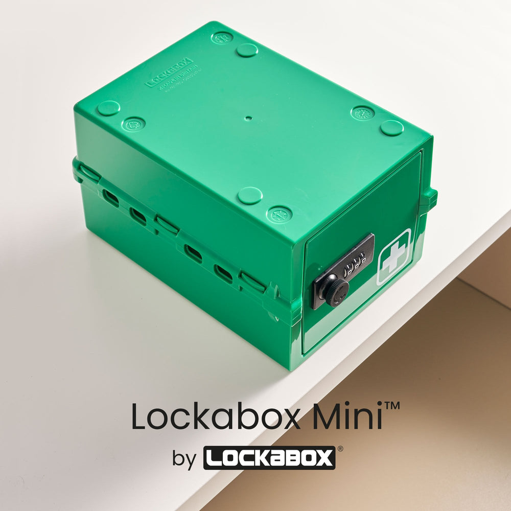 Mini Medi Secure Storage Box – Green – Lockabox-Lockabox®-Plastic Box Shop
