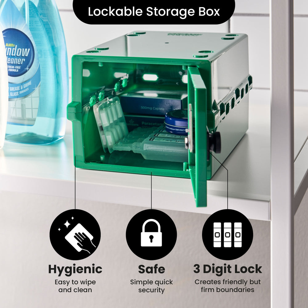 Mini Medi Secure Storage Box – Green – Lockabox-Lockabox®-Plastic Box Shop