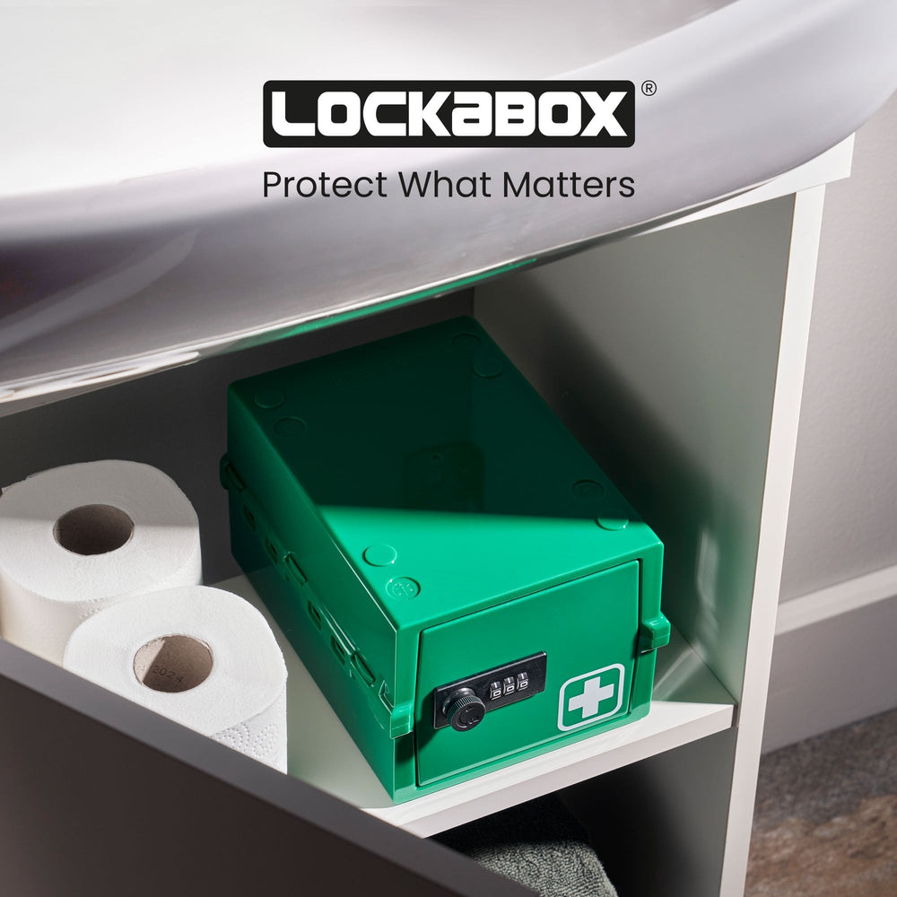 Mini Medi Secure Storage Box – Green – Lockabox-Lockabox®-Plastic Box Shop
