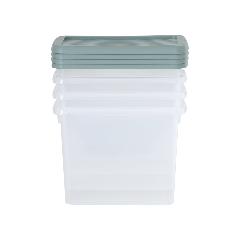 Set of 4 - 6.7 Litre Wham Plastic Storage Boxes with Mixed Coloured Lids - 13114-Wham-Plastic Box Shop