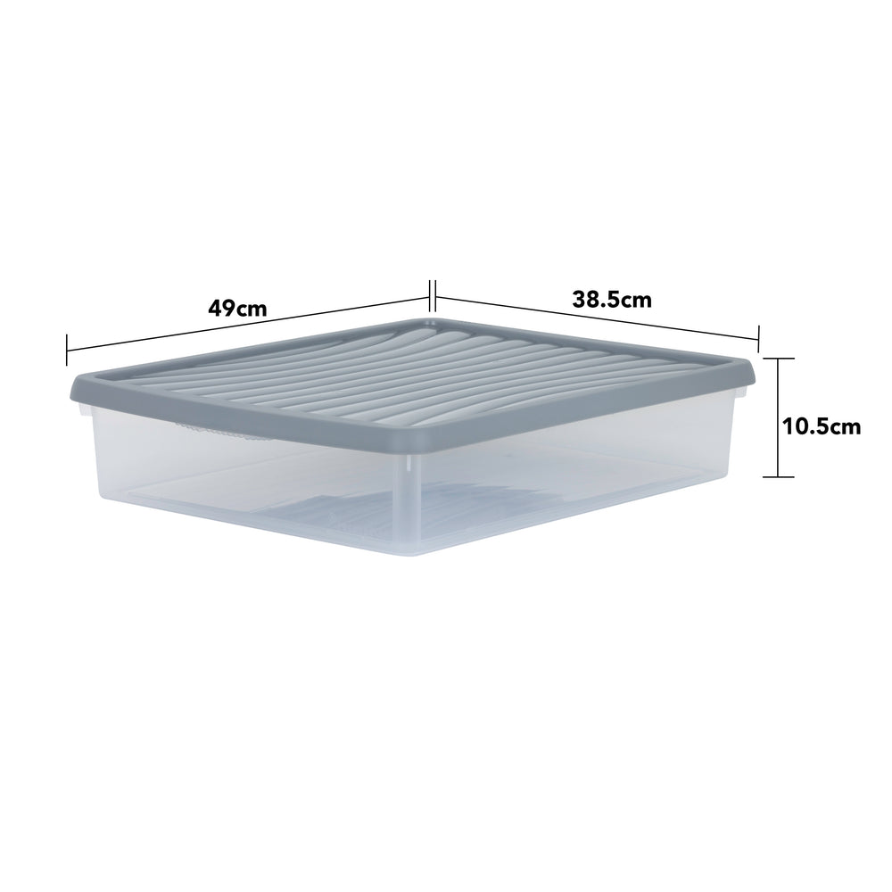 14.75 Litre Wham Shallow A3 Plastic Storage Box With Lid (17756)-Wham-Plastic Box Shop