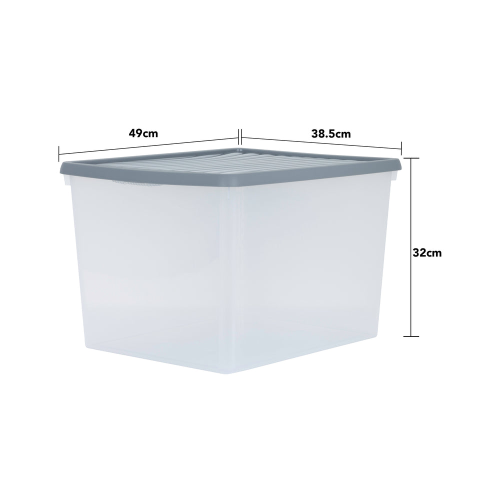 Pack of 3 x 50L A4 Lever Arch Archiving File Storage Boxes with Lids-Wham-Plastic Box Shop