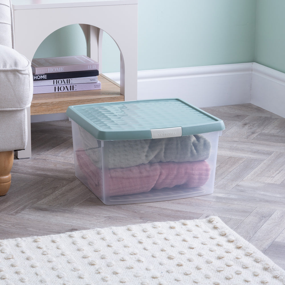 25.5 Litre Wham Clip Square Box with Lid 10.02-Wham-Plastic Box Shop