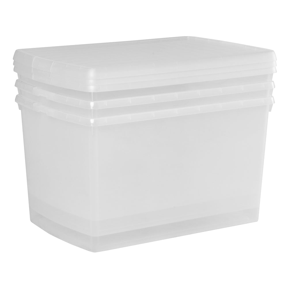 Wham Clip Pack of 3 x 62L Plastic Storage Boxes with Lid - 13.02-Wham-Plastic Box Shop