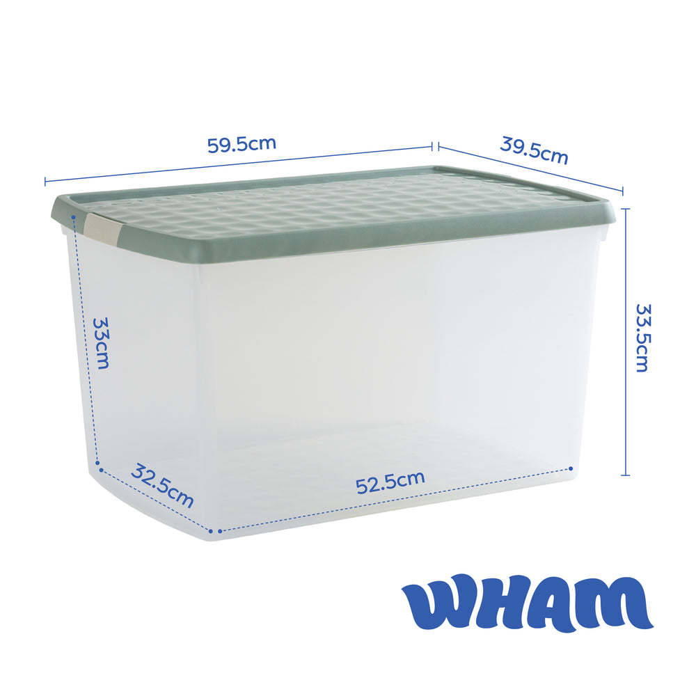 Wham Clip Pack of 3 x 62L Plastic Storage Boxes with Lid - 13.02-Wham-Plastic Box Shop