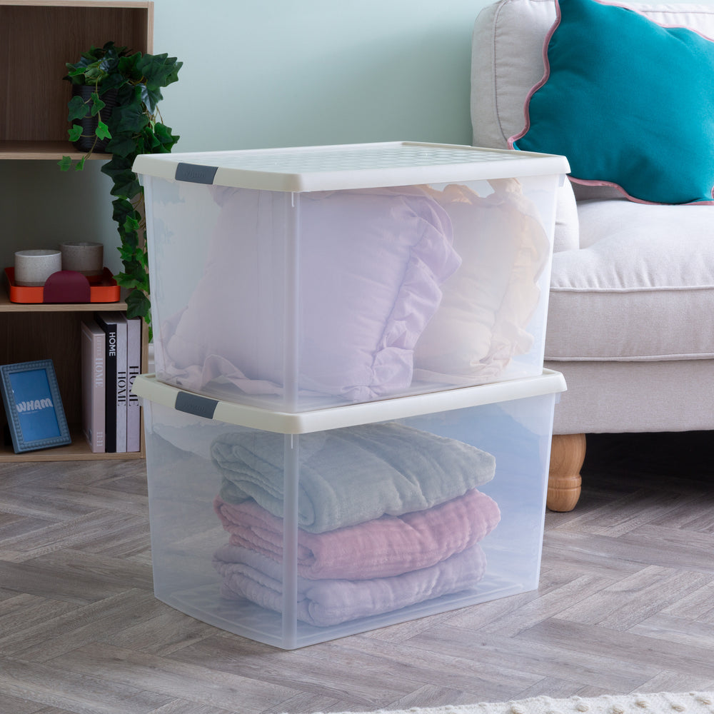 Wham Clip Pack of 3 x 62L Plastic Storage Boxes with Lid - 13.02-Wham-Plastic Box Shop