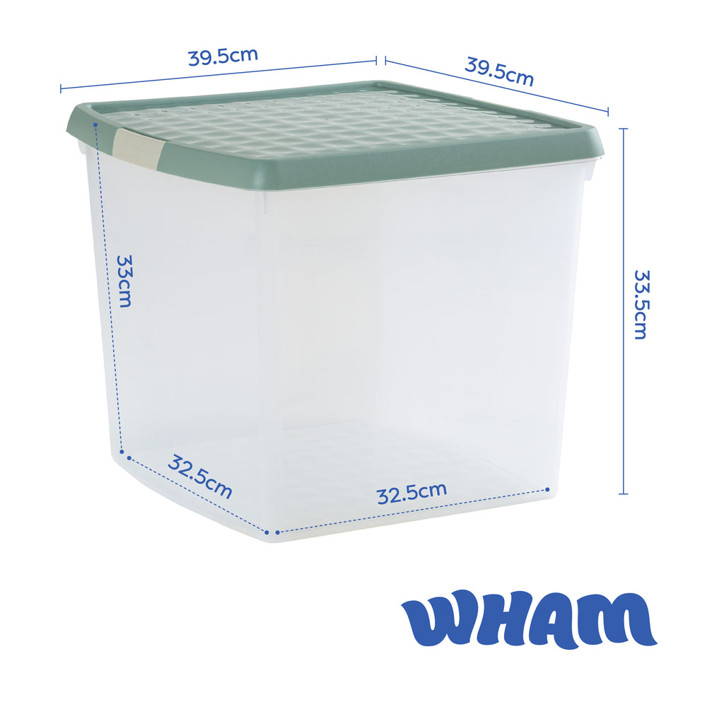 37 Litre Wham Clip Square Plastic Storage Box with Lid 10.03 - Great for 12'' Vinyl Records-Wham-Plastic Box Shop