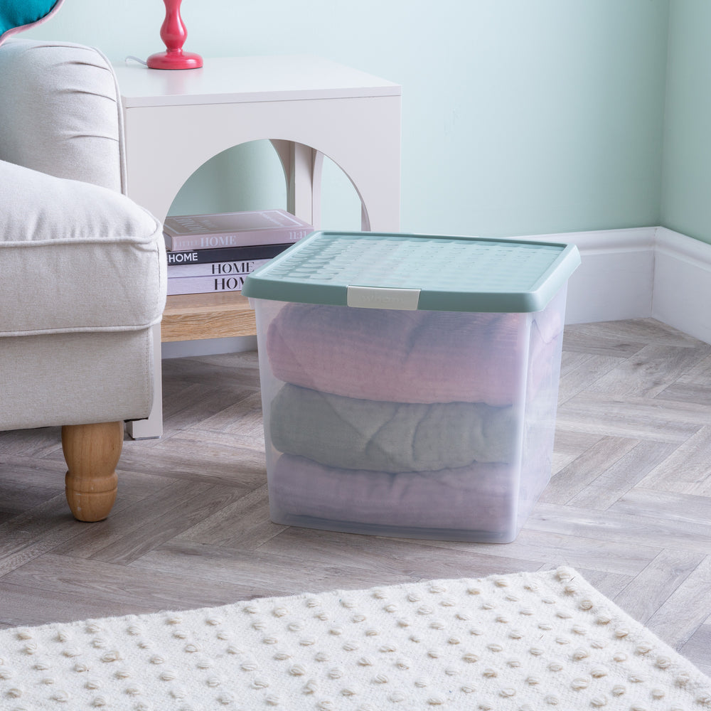 37 Litre Wham Clip Square Plastic Storage Box with Lid 10.03 - Great for 12'' Vinyl Records-Wham-Plastic Box Shop
