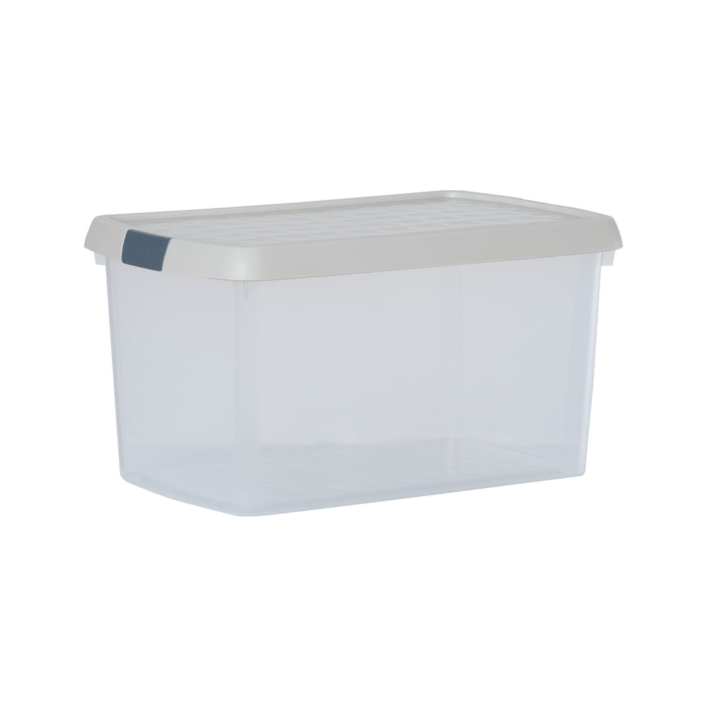 14 Litre Rectangular Wham Clip Box with Lid 6.03-Wham-Clear and Stone-WMCL14RST-Plastic Box Shop