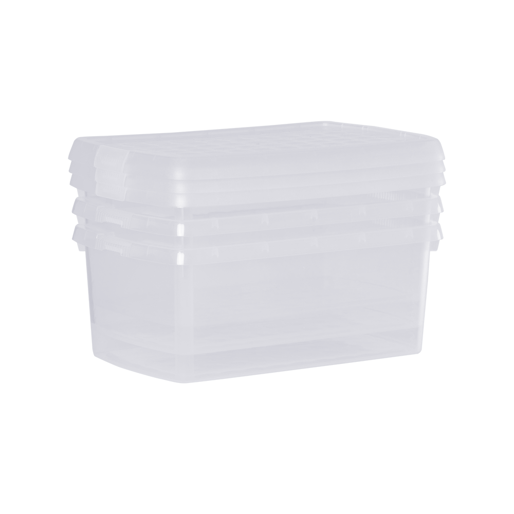 Wham Clip Pack of 3 x 10.5 Litre Plastic Boxes with Lid - 6.02-Wham-Plastic Box Shop