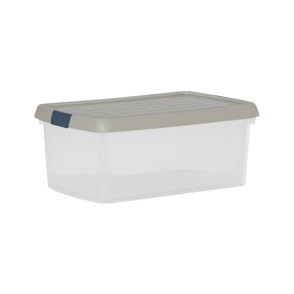 Wham Clip Pack of 3 x 10.5 Litre Plastic Boxes with Lid - 6.02-Wham-Clear and Stone-WMCL10.5P3ST-Plastic Box Shop