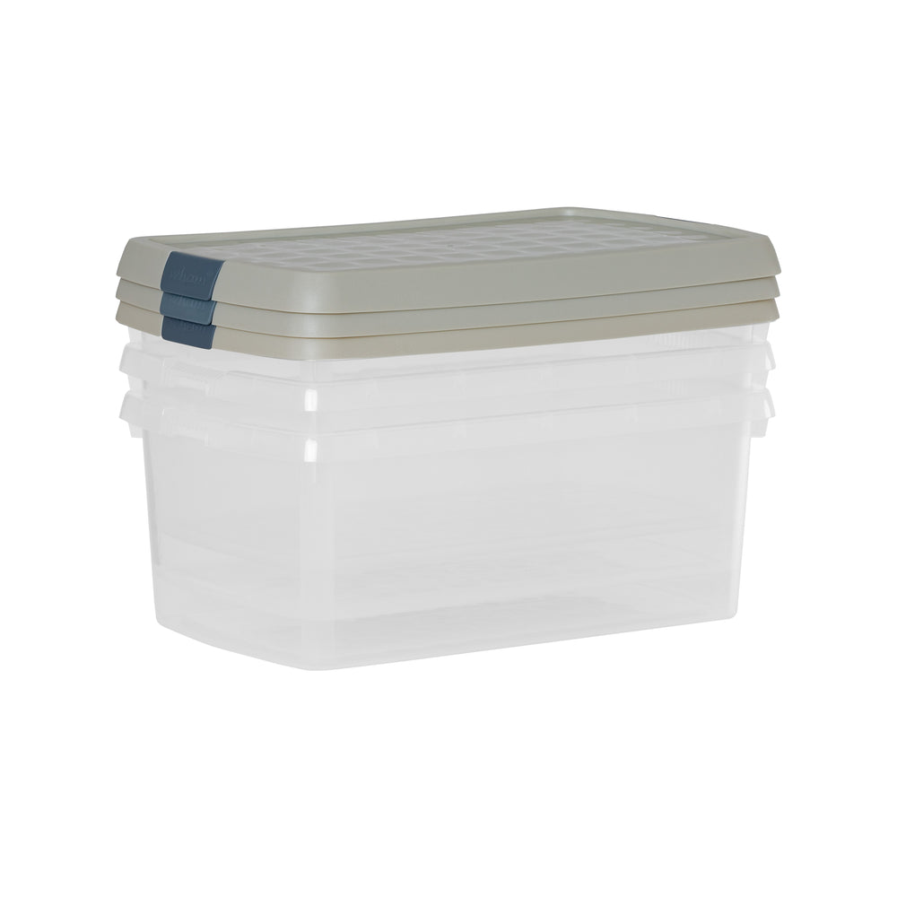 Wham Clip Pack of 3 x 10.5 Litre Plastic Boxes with Lid - 6.02-Wham-Plastic Box Shop