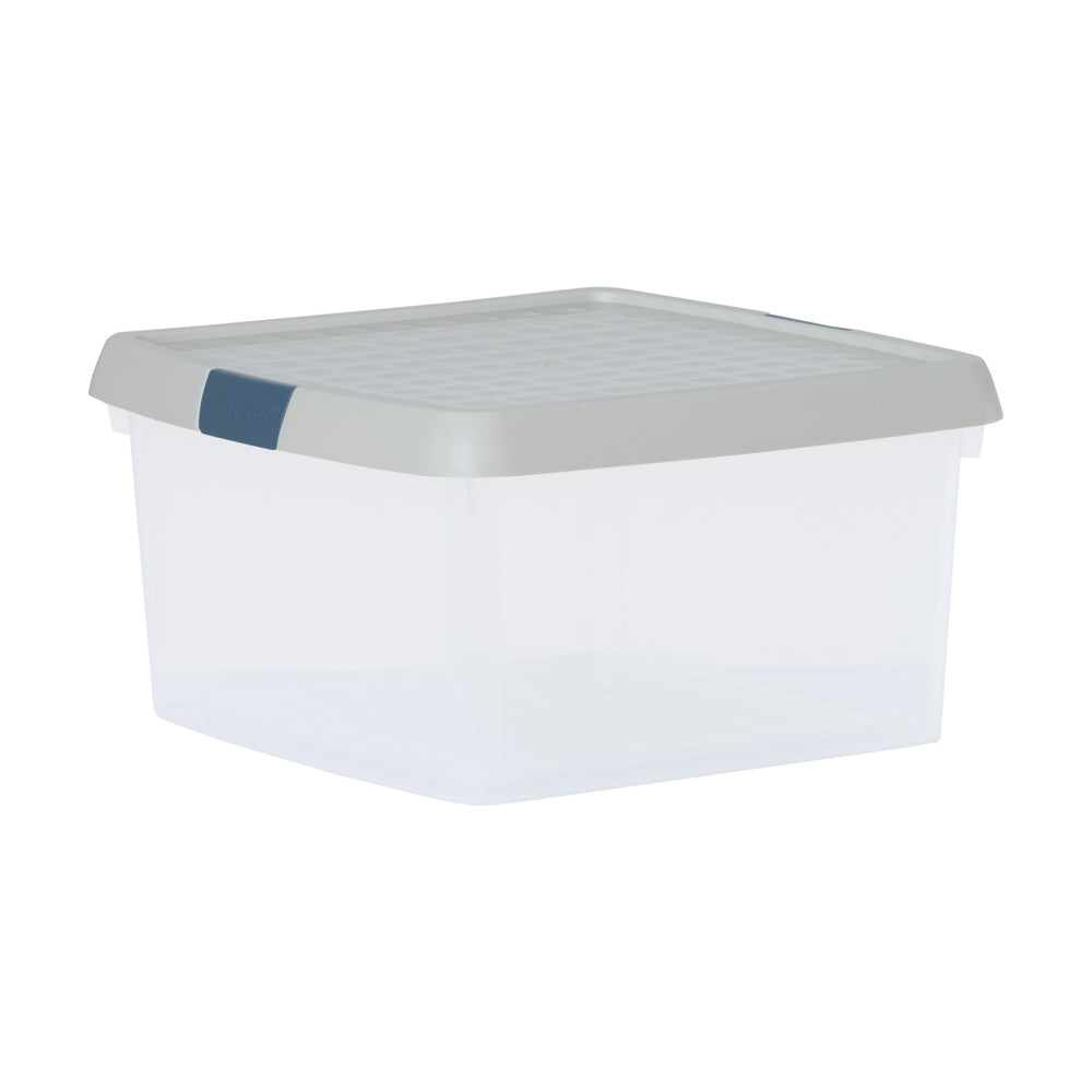 9 Litre Wham Clip Plastic Storage Box with Lid 9.01-Wham-Clear and Stone-WMCL9ST-Plastic Box Shop