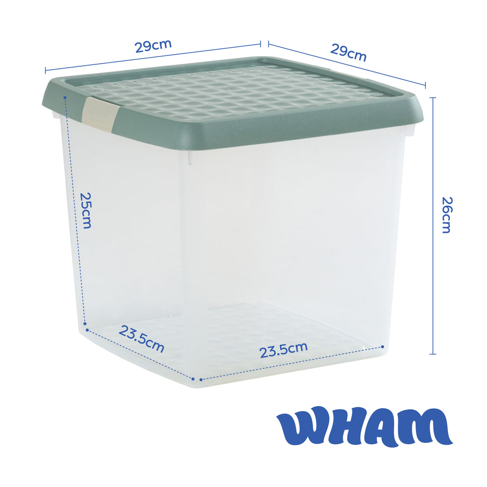 14 Litre Wham Clip Square Storage Box with Lid 9.02-Wham-Plastic Box Shop