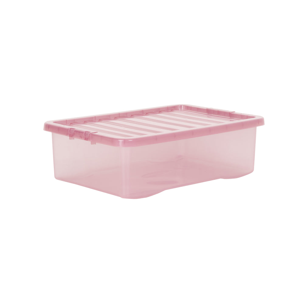 Pallet of 100 x 32L Crystal Underbed Plastic Storage Boxes with Lids-Wham-Dusky Orchid-WM32P100DO-Plastic Box Shop