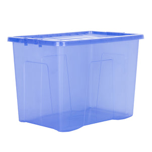 Wham Crystal Pack of 4 x 80L Plastic Storage Boxes with Lids-Wham-Spectrum Blue-WM80P4SB-Plastic Box Shop