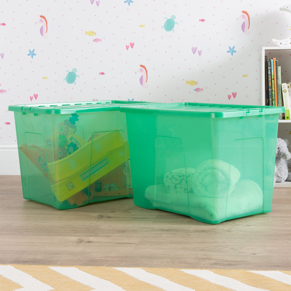 Pallet of 100 x 80L Crystal Large Plastic Storage Boxes with Lids-Wham-Plastic Box Shop
