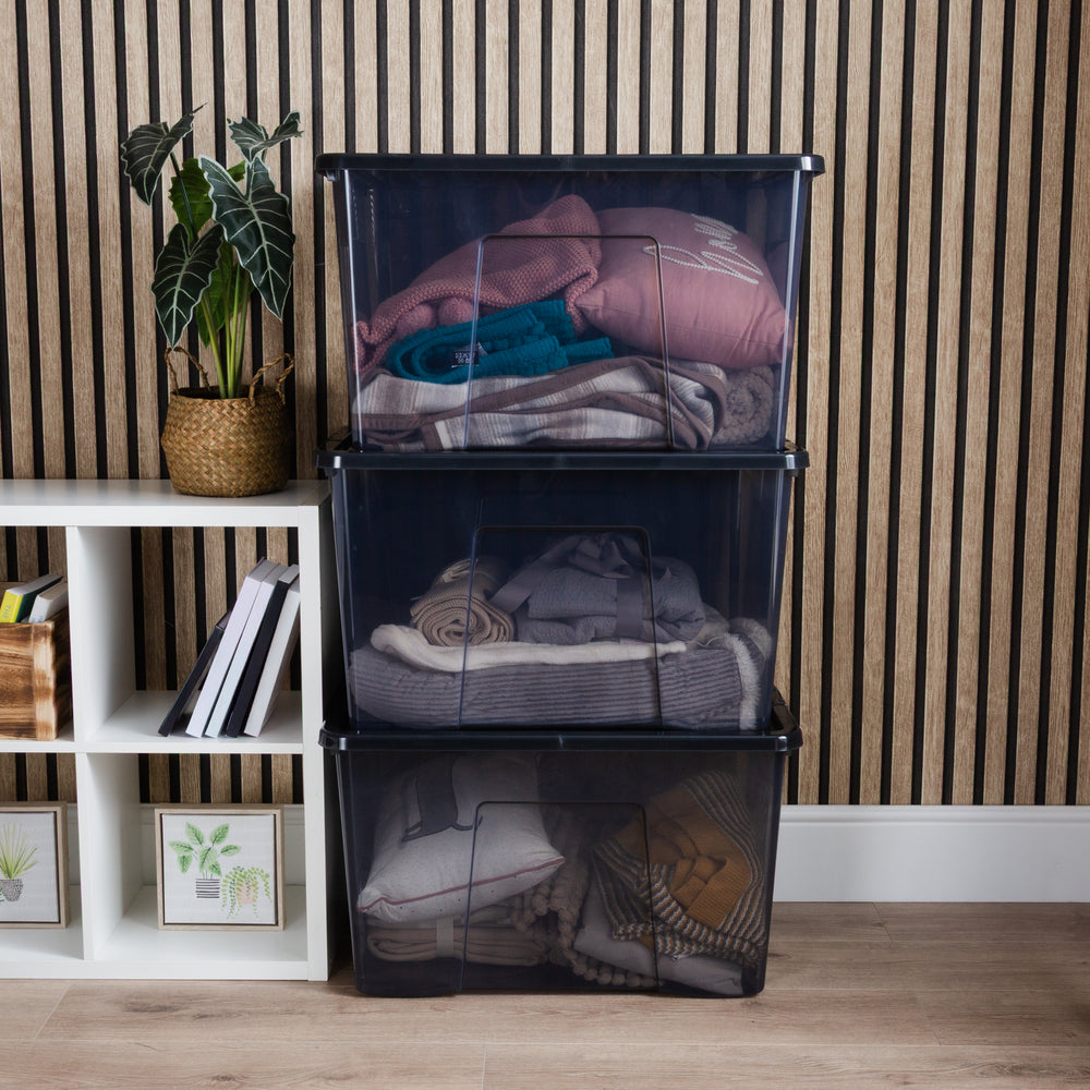 Pallet of 100 x 80L Crystal Large Plastic Storage Boxes with Lids-Wham-Plastic Box Shop