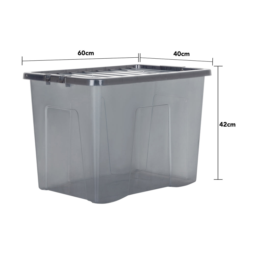 Wham Crystal Pack of 4 x 80L Plastic Storage Boxes with Lids-Wham-Plastic Box Shop
