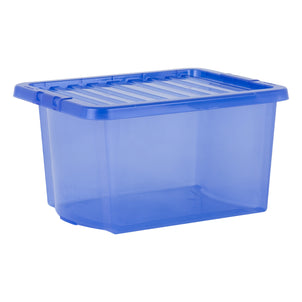 Wham Crystal Pack of 5 x 28L Underbed Plastic Storage Boxes with Lids-Wham-Spectrum Blue-WM30P5SB-Plastic Box Shop