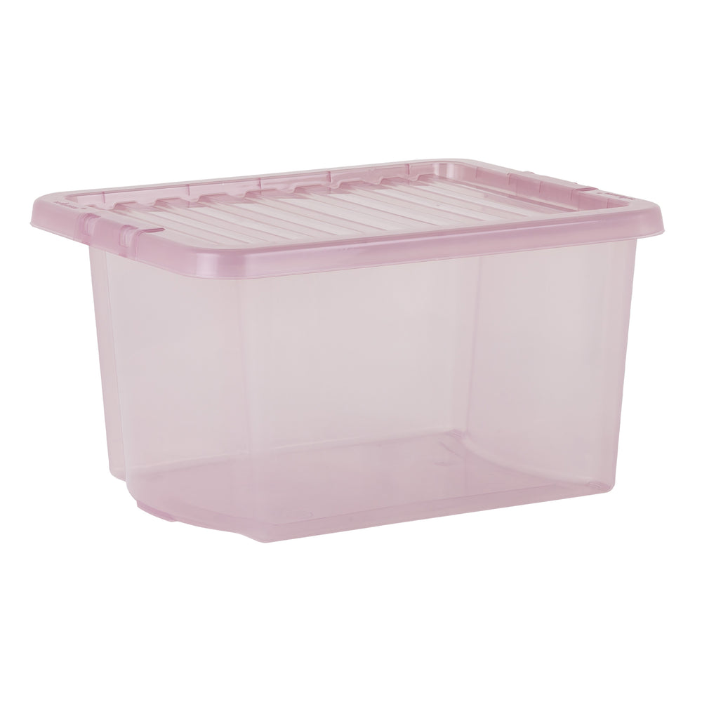 Wham Crystal Pack of 5 x 28L Underbed Plastic Storage Boxes with Lids-Wham-Dusky Orchid-WM30P5DO-Plastic Box Shop