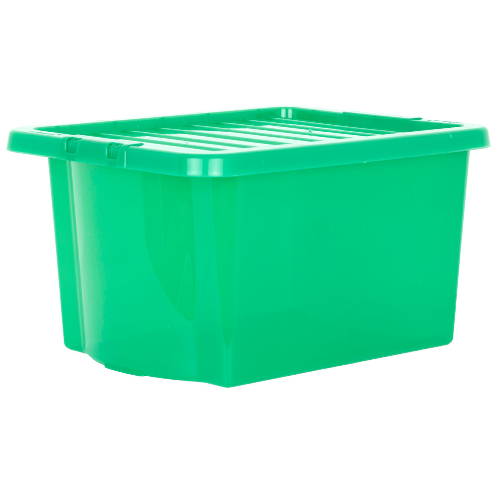 Wham Crystal Pack of 5 x 28L Underbed Plastic Storage Boxes with Lids-Wham-Leprechaun Green-WM30P5LG-Plastic Box Shop