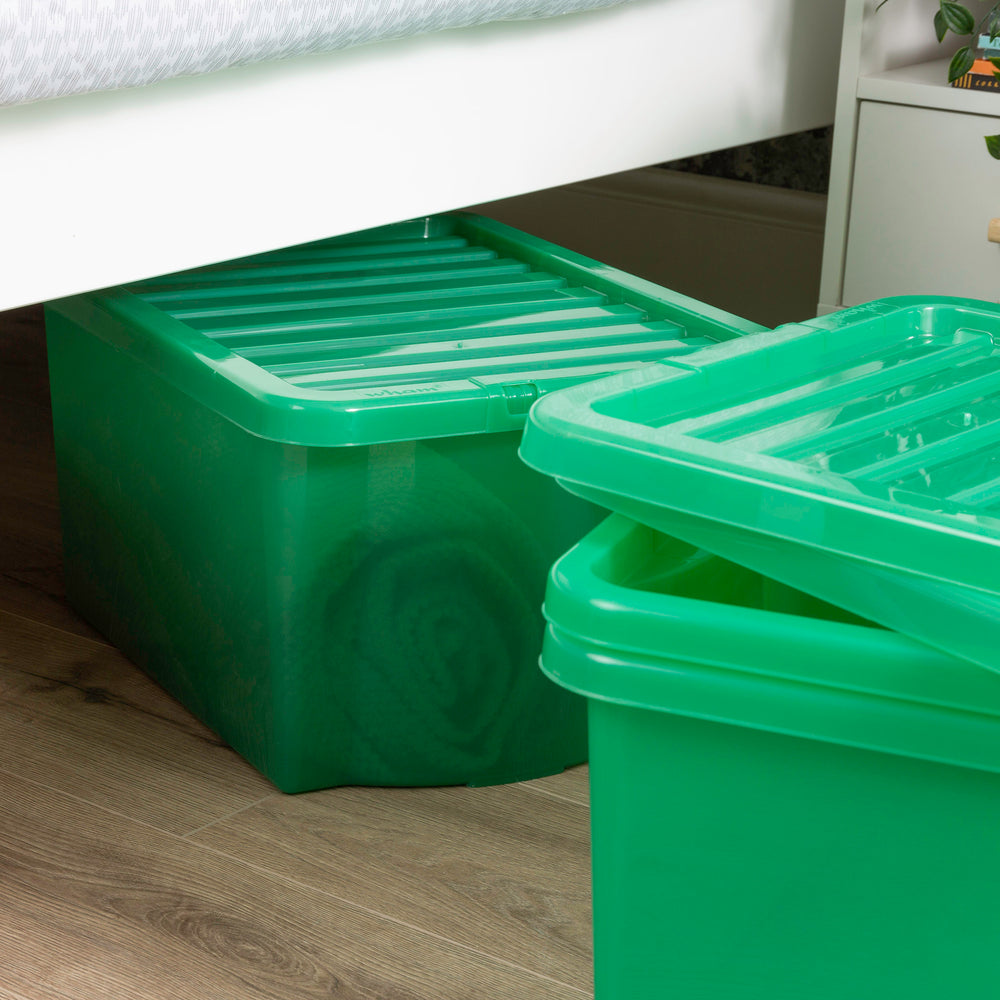 Wham Crystal Pack of 5 x 28L Underbed Plastic Storage Boxes with Lids-Wham-Plastic Box Shop