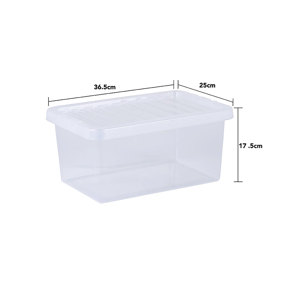 Wham Crystal Pack of 5 x 11L Plastic Storage Boxes with Lids-Wham-Plastic Box Shop